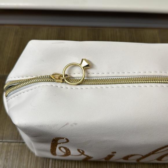Bride make up bag.  White/Gold wrtiting. Never used. Smoke/Pet-Free home. - Picture 4 of 5